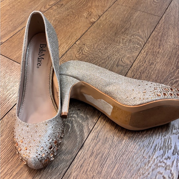 Gold Rhinestone low heel - Picture 4 of 6